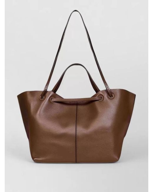 Max Mara Brown Shoulder Tote Bag Adjustable Straps Top Handles