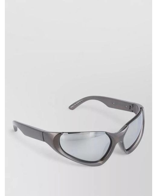 Balenciaga Metallic Sunglasses Bb0202S 002 Curved Frame
