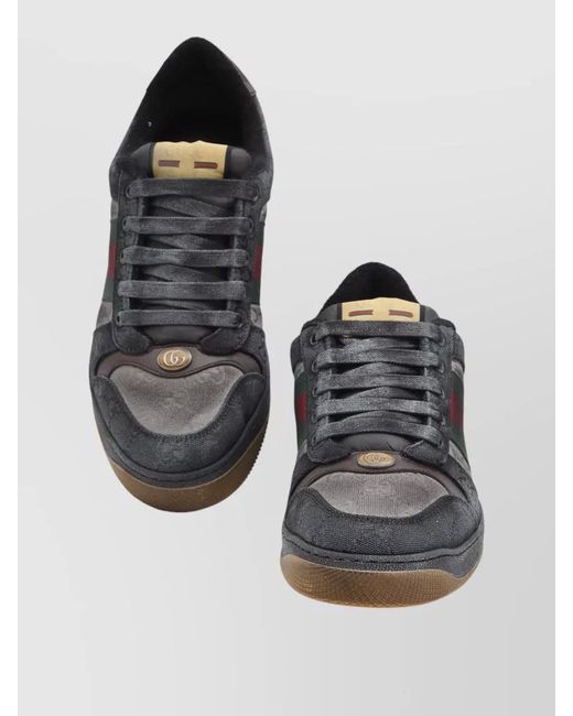 Gucci Black Canvas Low-Top Sneakers for men