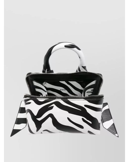 The Attico Metallic Friday Mini Zebra Pattern Leather Bag