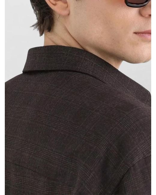 Dolce & Gabbana Black Oversized Checked Shirt for men
