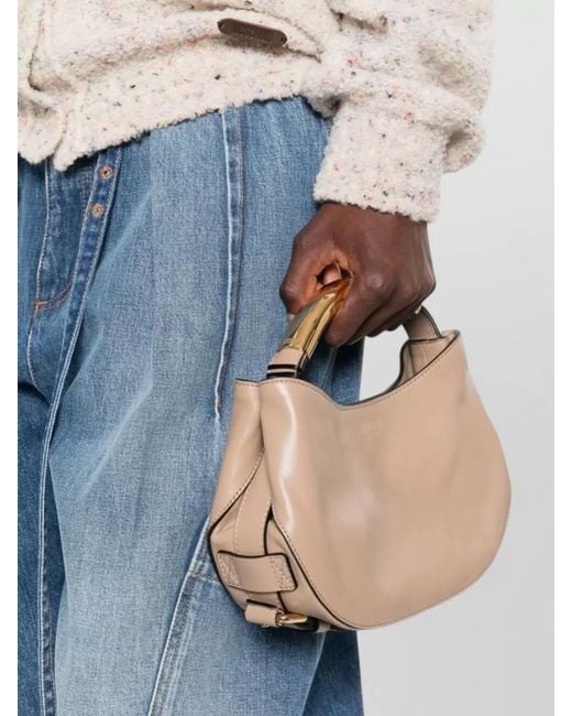 Moschino Natural Smooth Leather Clutch Bag Tone Hardware