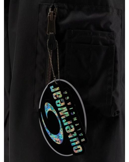 Balenciaga Black Down Large Fit Bomber Jacket for men