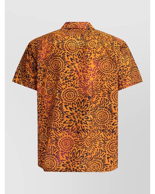 Beams Plus Orange Batik Cotton Shirt for men