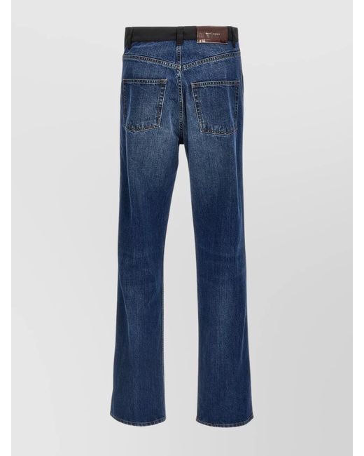 Wales Bonner Blue Denim Straight-Leg Jeans for men