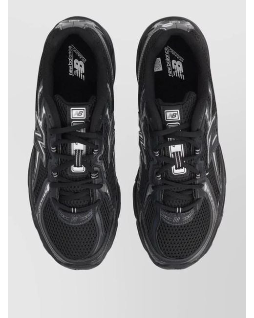 New Balance Black Mesh Upper Sneakers Rubber Sole Design