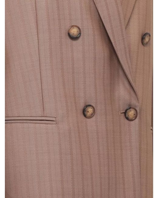 Etro Brown Double Breasted Wool Tailoring Jacket