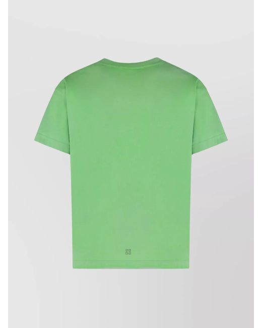 Givenchy Green Cotton Ribbed Crew-Neck T-Shirt for men