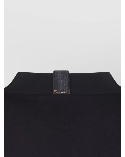Fabiana Filippi Black V Neck Cropped Knitwear Long Sleeves Buttons