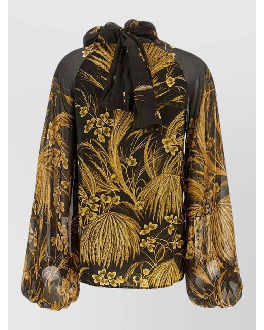 F.R.S For Restless Sleepers Multicolor Polimnia Blouse Floral Print Long Sleeves Scarf