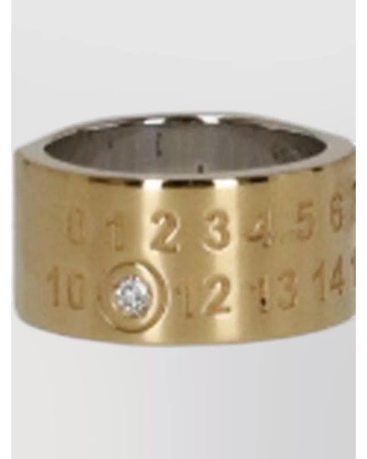 Maison Margiela Metallic Wide Band Ring Synthetic Diamond