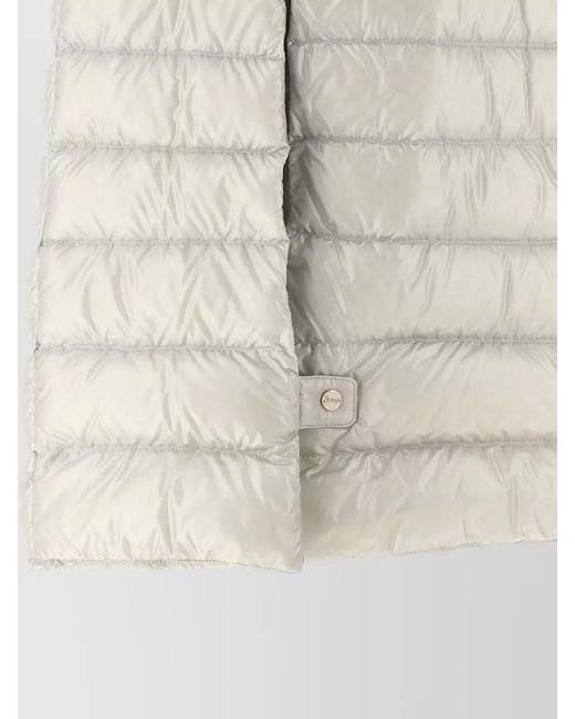 Herno Natural Down Cape Jacket High Collar Quilting