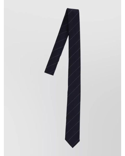 Thom Browne Blue Slim Striped Tie Traditional Pointed Shape for men