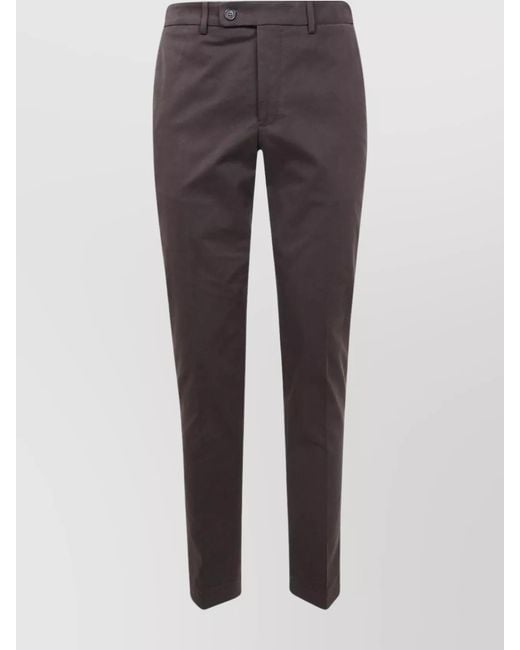 Incotex Gray Cotton Slim-Fit Straight-Leg Trousers for men