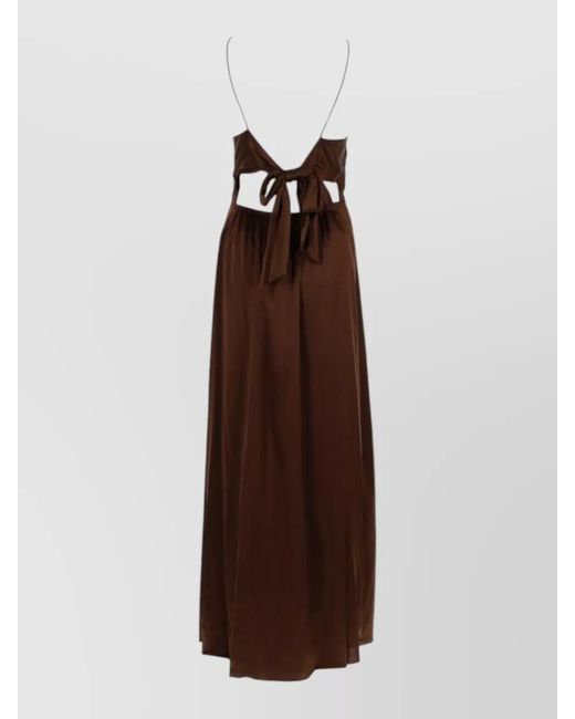 THE GARMENT Brown Long Dress Cata Bow Back Detail