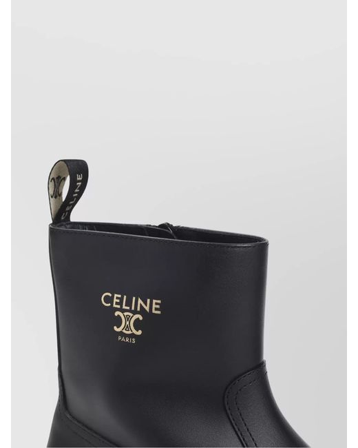 Céline Black Leather Ankle Boots