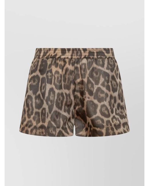 Stella McCartney Multicolor Elastic Waistband Leopard Print Shorts