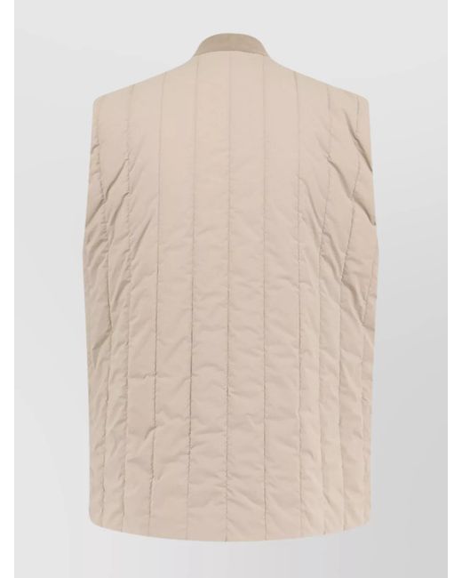 Boss Natural Quilted Sleeveless Jacket Zip Pockets for men