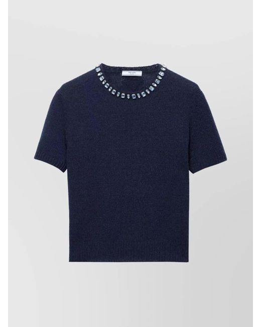 Prada Blue Knit Top