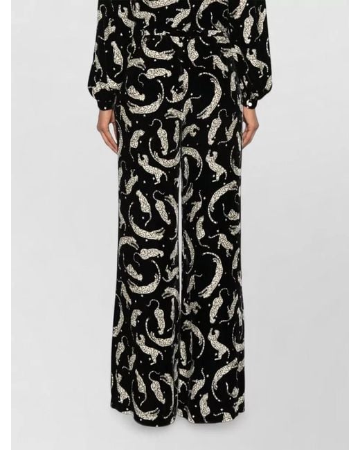 Forte_forte Black Velvet Printed Pyjama Bottoms