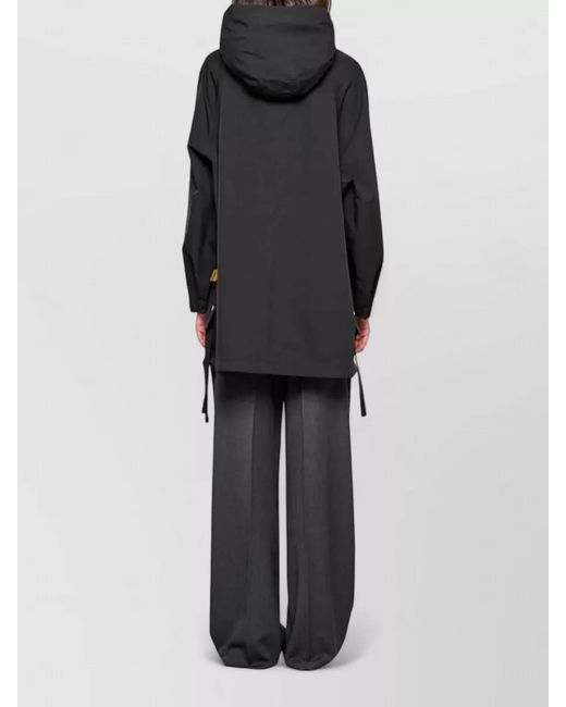 OOF WEAR Black Hooded Cape Coat Two Layer Design