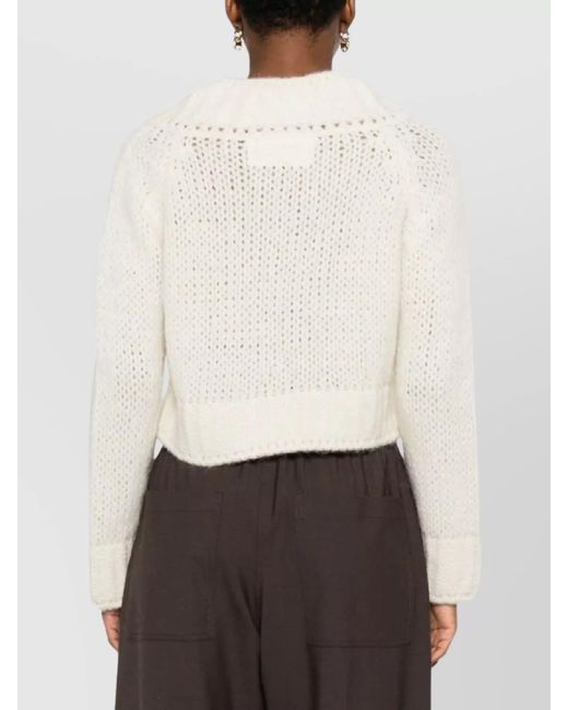 Ermanno Scervino White V-Neck Long-Sleeve Jumper