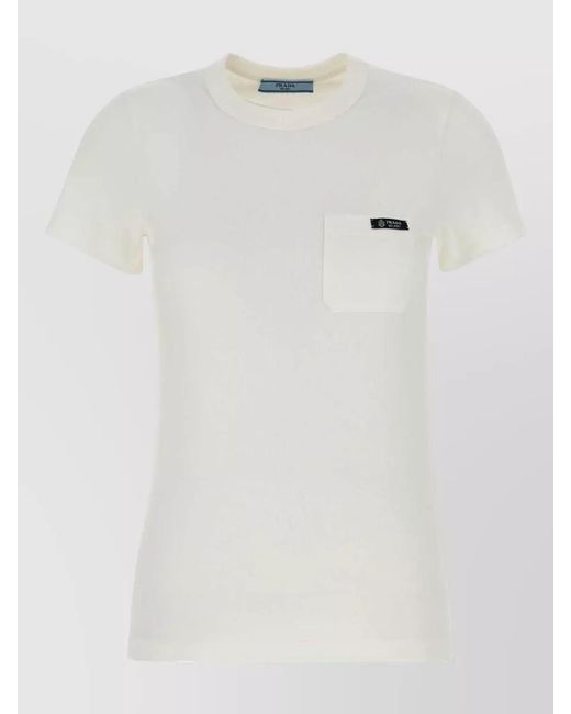 Prada White Cotton T Shirt