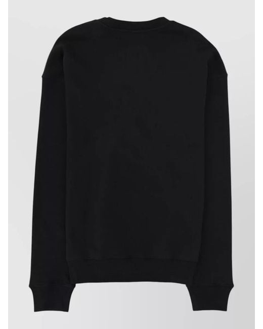 Moschino Black Logo Crew Neck Sweatshirt Ribbed Trim for men
