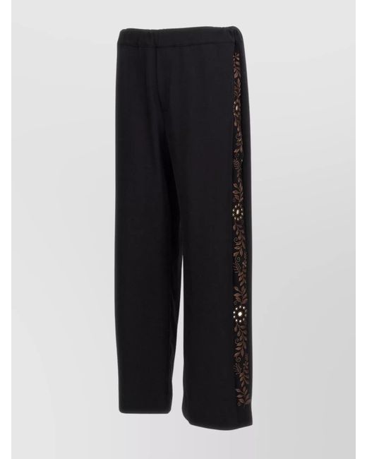 Wales Bonner Black Wool Wide-Leg Trousers