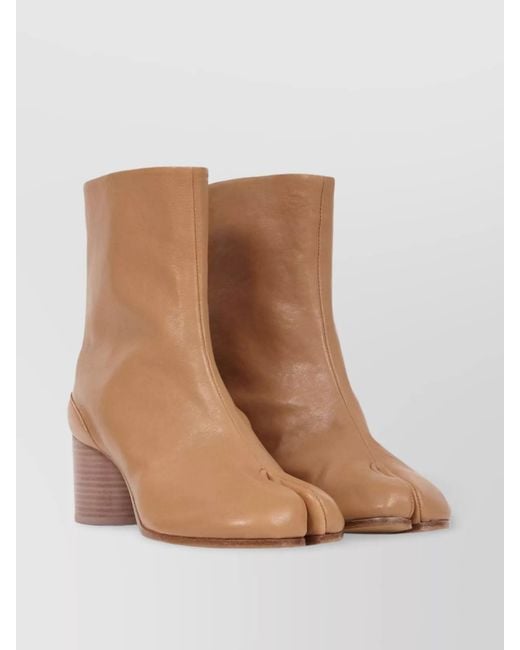 Maison Margiela Brown Leather Tabi Ankle Boots