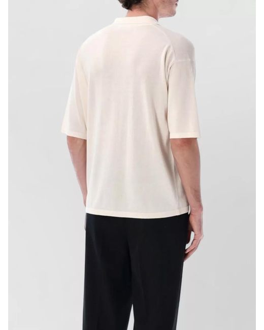 Roberto Collina White Cotton Relaxed-Fit Short-Sleeve Polo Shirt for men