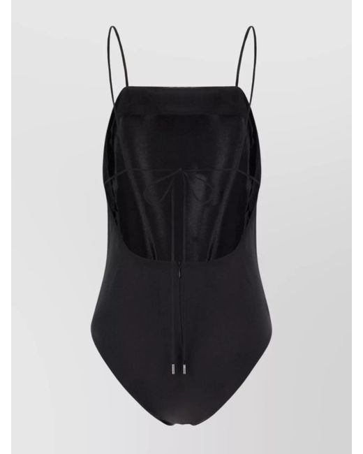 Max Mara Black Silk Backless Bodysuit