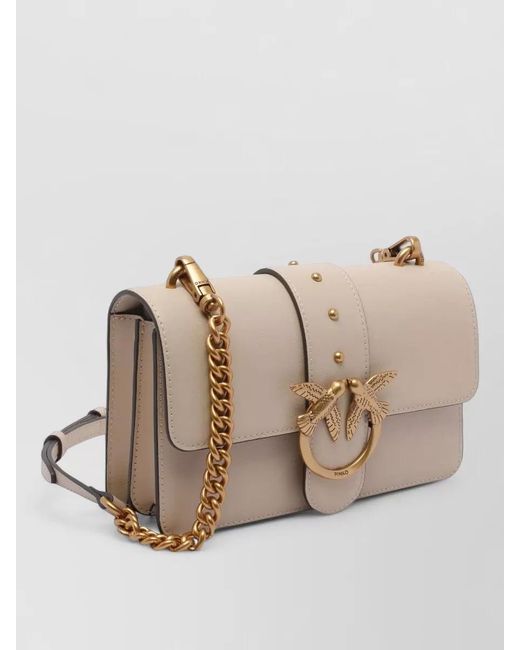 Pinko Natural Love Bag One Small Leather Shoulder Bag