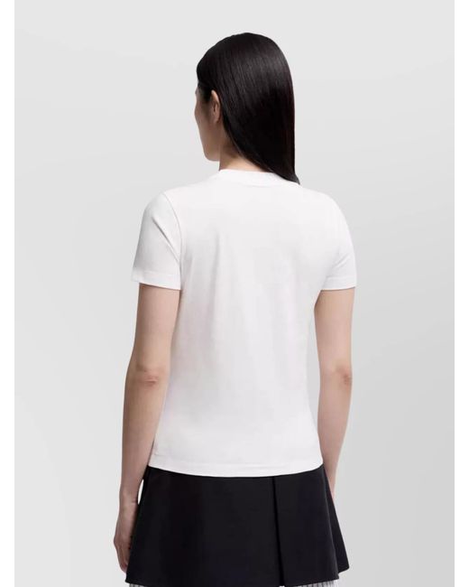 Moncler Blue Cotton Crystal Logo Short-Sleeve T-Shirt