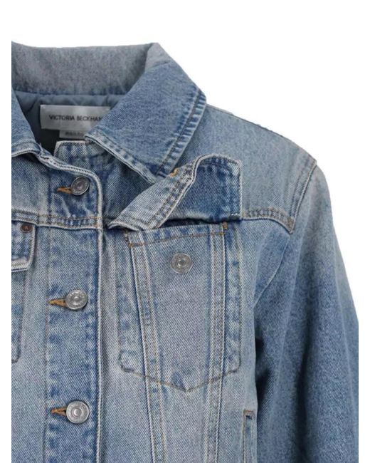 Victoria Beckham Blue Denim Cropped Jacket