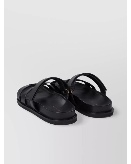 Tory Burch Black Leather Ines Sport Slide Sandals