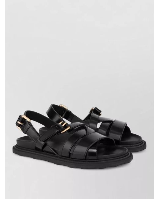 Moschino Black Leather Sandals for men
