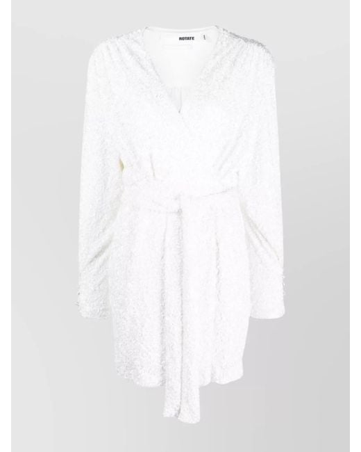 ROTATE BIRGER CHRISTENSEN White Wrap Mini Dress