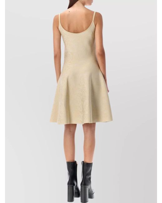 Versace Natural Metallic Knit Sleeveless Mini Dress