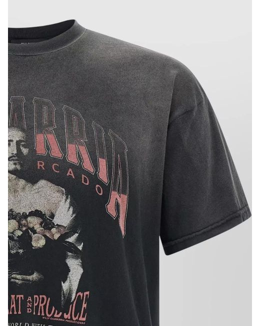 Willy Chavarria Black San Chachi Produce Graphic Crew Neck T Shirt for men