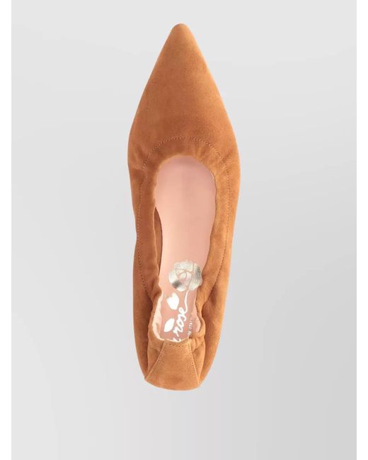 LA ROSE Pink Suede Kitten Heel Pumps Pointed Toe