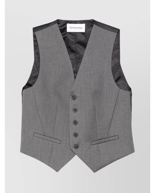 Frankie Shop Gray Wool Blend Vest With Adjustable Back Strap
