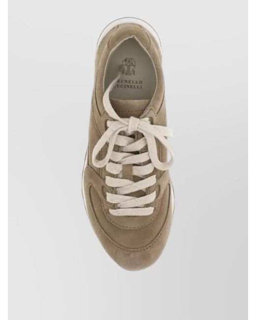 Brunello Cucinelli Natural Calf Leather Low-Top Sneakers