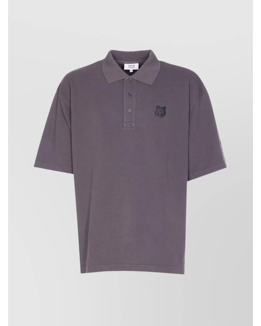 maison kitsune Fox Head ポロシャツ L purple Maison Kitsune（メゾンキツネ）の「BOLD FOX HEAD PATCH