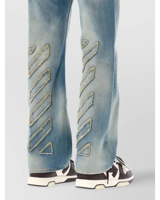 Off-White c/o Virgil Abloh Blue Denim Mid-Rise Straight-Leg Jeans for men