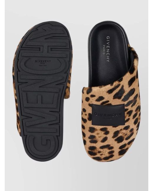 Givenchy Multicolor Label Flat Pony Effect Leopard Mules