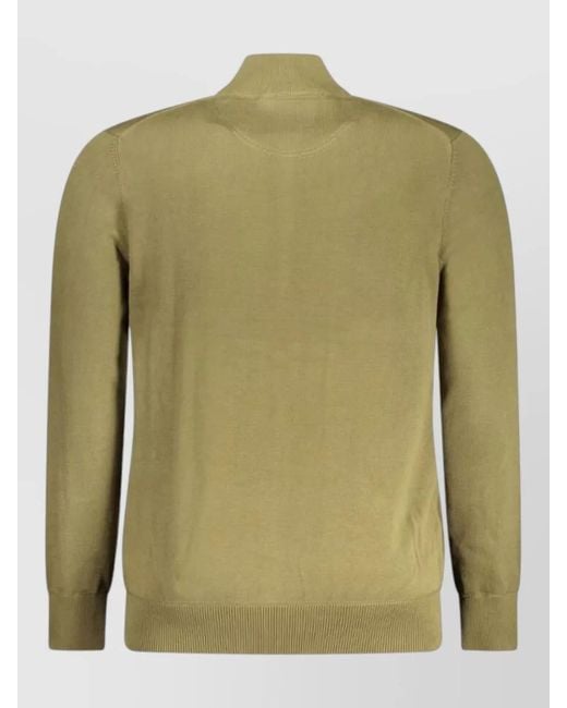 Timberland Green Cotton High-Neck Zip-Up Cardigan for men