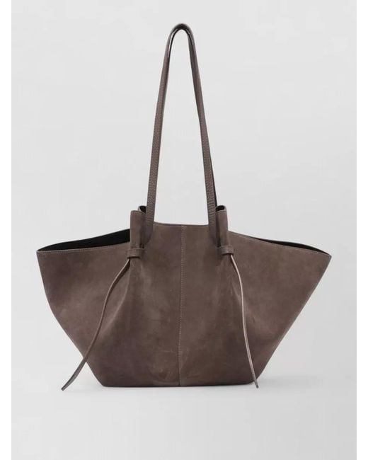 Yuzefi Brown Mochi Large Leather Shoulder Bag