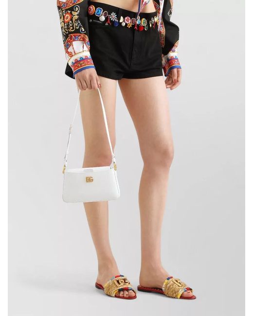 Dolce & Gabbana White Devotion Calf Leather Phone Bag
