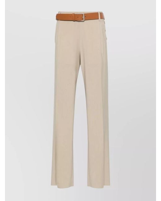 Moschino Natural Virgin Wool Straight-Leg Trousers for men